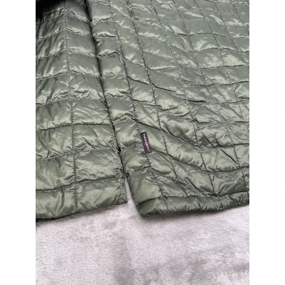 North Face Jacket Mens Large Olive Green Thermoball Eco Quilted Puffer Zip Trail
